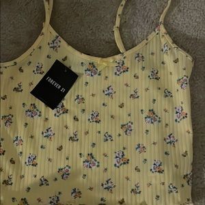 cute yellow floral crop top